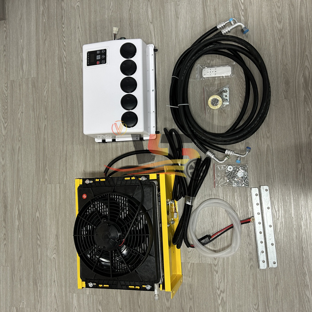 Suitable for 12V yellow car air conditioner, big truck, excavator, excavator, universal roof suspension air conditioner