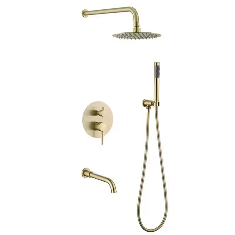 Juego de ducha de ducha negro oscuro frío y caliente en la pared techo de baño de comercio exterior válvula mezcladora de agua de baño de hotel