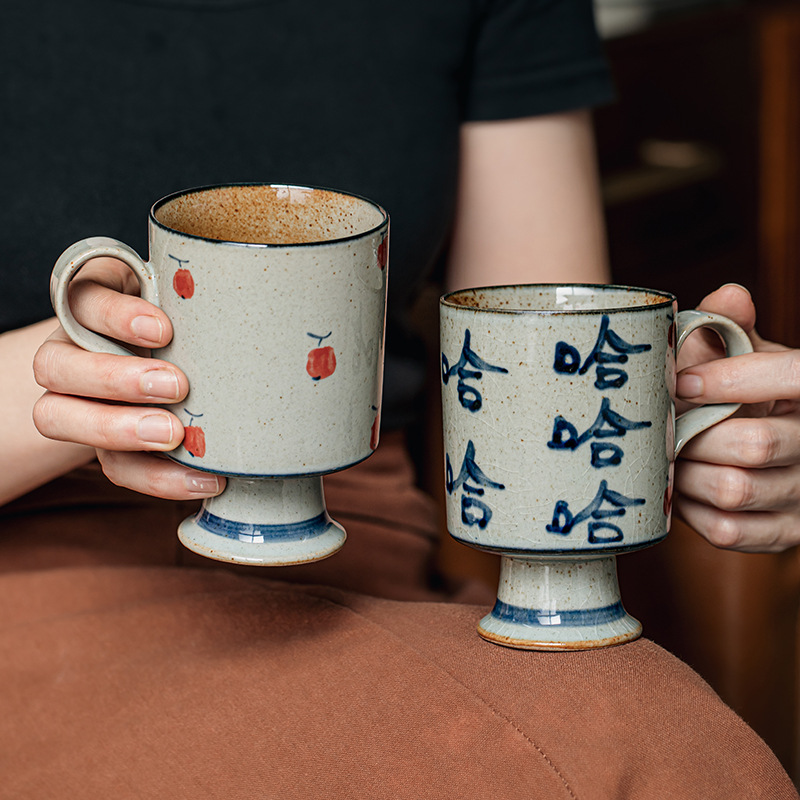 Pequeña mujer rica hecha a mano nacional Taza de cerámica gruesa china Taza de exportación transfronteriza Regalo de cumpleaños para niñas