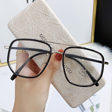 新款双杠鼻梁眼镜框时尚潮款防蓝光眼镜男女同款学生可配近视眼镜