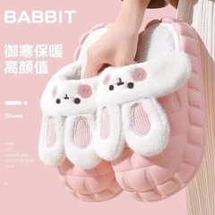 New Warm Home Slippers, Casual Thick Sole Waterproof Autumn/Winter Cotton Slippers with Removable Fleece Hood, Women's Slippers