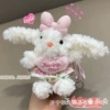 MR209 платье Barbie с цветочным принтом, длинноухий кролик, одно кнопочное розовый шнурок