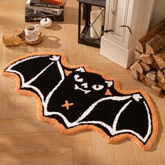 クロスボーダーかわいい小さなゴースト模造カシミヤ玄関ドアマットリビングルームホリデーデコレーションマットハロウィンアマゾンドロップシッピングマット