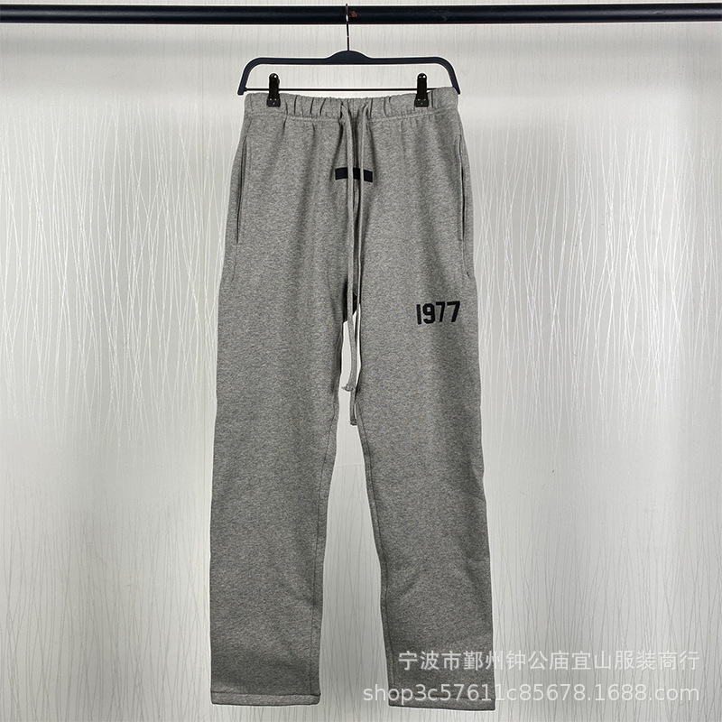 Pantalones de Pierna Recta 1977, Estampado de Terciopelo Flocado 1977, ESSENTIALS, Marca de Moda, Transfronterizo