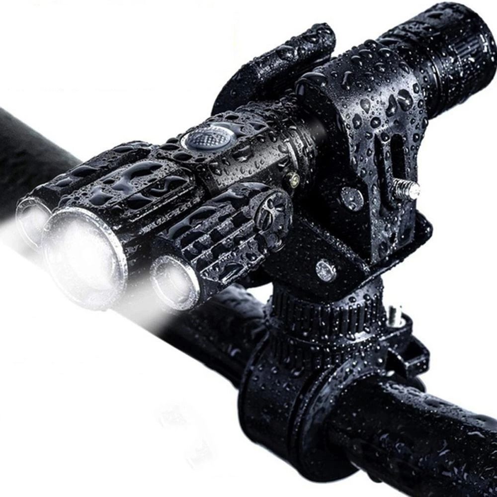 Cross-border bicycle lamp T6 rotating aluminum alloy night riding strong light outdoor flashlight accessories retractable lighting