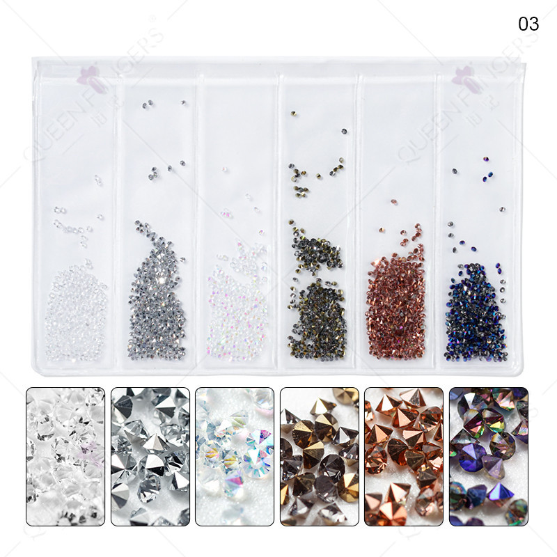 Joyería de uñas de cristal de uñas micro diamante uñas de cristal de diamante de arena Micro Grano micro diamante puntiagudo accesorios de Joyería de diamantes de fondo