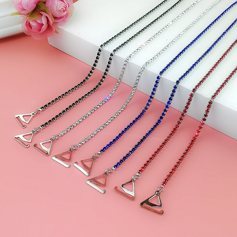 Color new rhinestone metal shoulder strap personalized underwear accessories sling strap adjustable bra strap replacement thin invisible