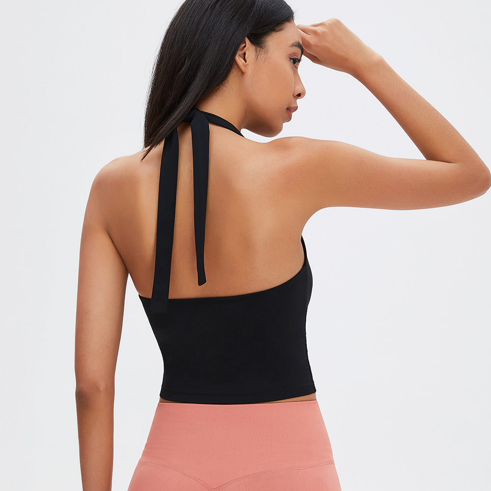 Nueva correa desnuda empuja hacia arriba el sujetador deportivo yoga fitness belleza espalda sedosa culturismo absorción de choque yoga ropa interior deportiva