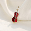 Fashionable cartoon small high-end crystal, violin, brooch, accessory, British style