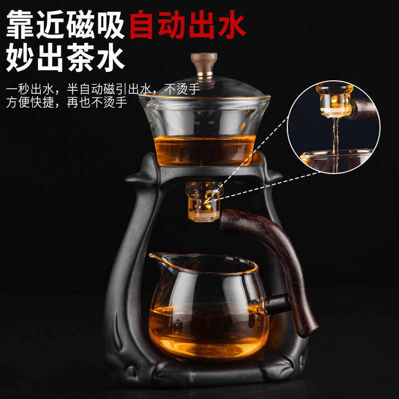 宮燈半自動茶具套裝功夫茶壺茶杯家用泡茶神器懶人泡茶器玻璃禮品