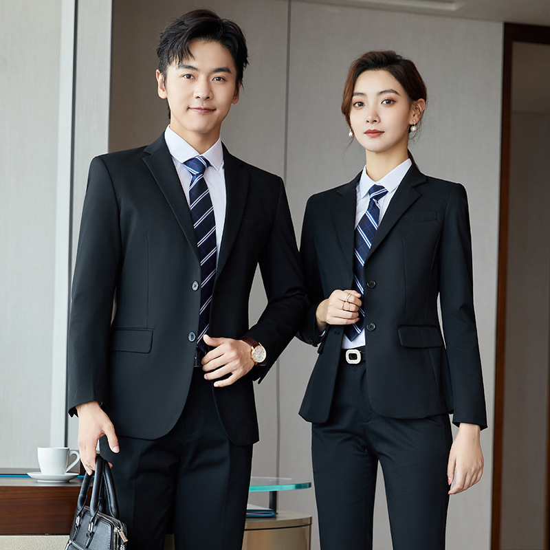 Factory wholesale 2023 spring and summer thick color spinning men's and women's business wear elastic two-button men's suit suit