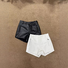 新款热裤短裤黑色秋冬美式辣妹皮裙半身裙女高级感复古做旧腰