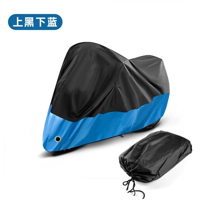 fabric, rainproof, sunproof, dustproof, silver-coated, Car clothing - 190t-s19085115cm-black-on-top-blue-on-bottom