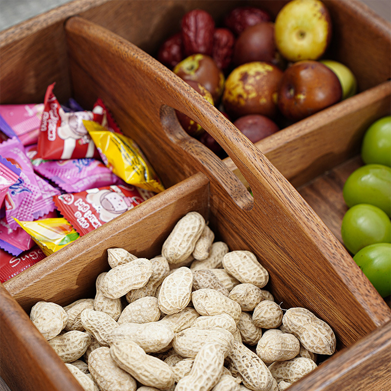 Caja de frutas secas de madera sólida de nuez caja de dulces de madera sala de estar caja de frutas caseras caja de frutas image 2