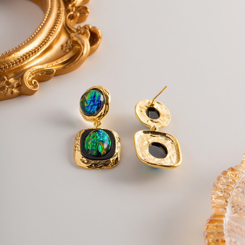 Vintage Style Geometric Copper Plating Drop Earrings 1 Pair