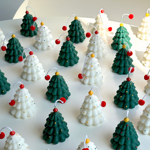 ins Christmas Candle mini Hand-painted Christmas Tree Candle Bear Candle Christmas Souvenir Christmas Small Gift
