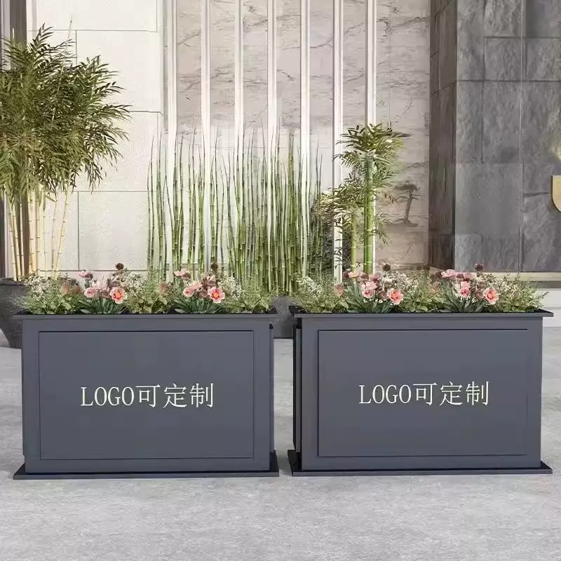 铁艺户外花箱花架餐厅外摆室外奶茶店咖啡厅花槽隔断围栏绿化定制