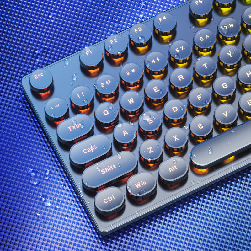 パンクメカニカルフィールキーキャップ有線キーボードとマウスセットラップトップeスポーツゲームオフィスライトアーキテクチャ|undefined