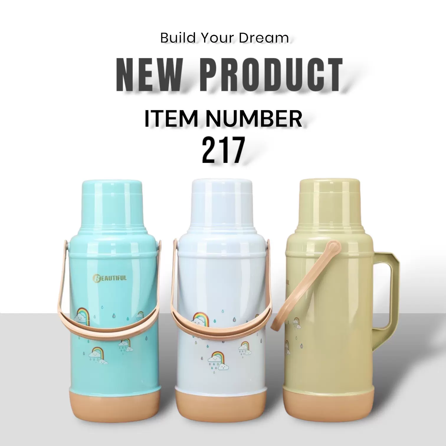 米色217塑料保温瓶暖瓶热水瓶暖壶3.2L升茶瓶开水瓶Vacuum flask