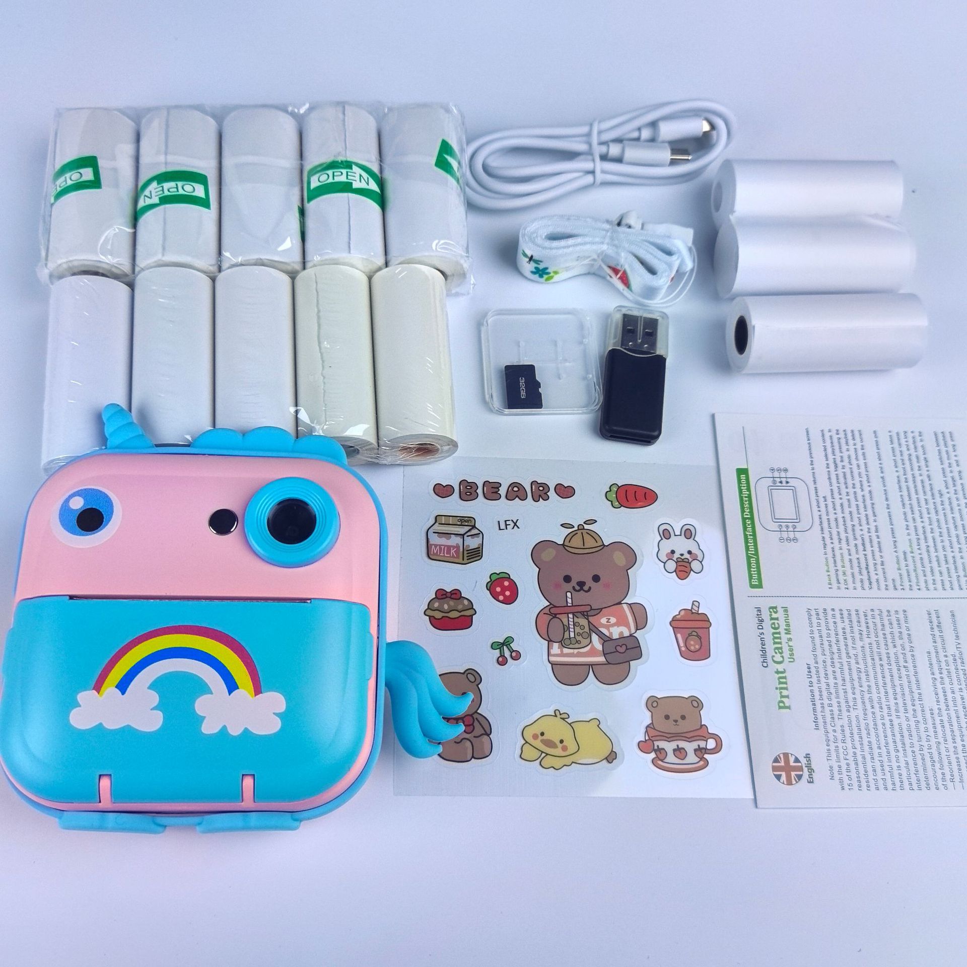 Cámara instantánea Q5 de juguete con diseño de dinosaurio y unicornio, producto nuevo de Amazon transfronterizo, linda cámara de fotos para niños.