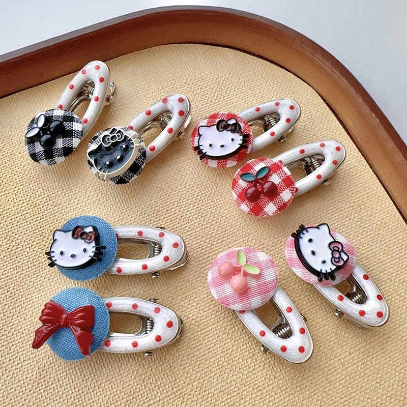 fresh girl feeling polka dot cherry  barrettes dripping hair accessories good-looking mori all-match girls hairpin hair ornaments
