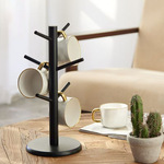 跨境批发竹制水杯架多功能钥匙首饰置物架厂家马克杯酒杯沥水杯架