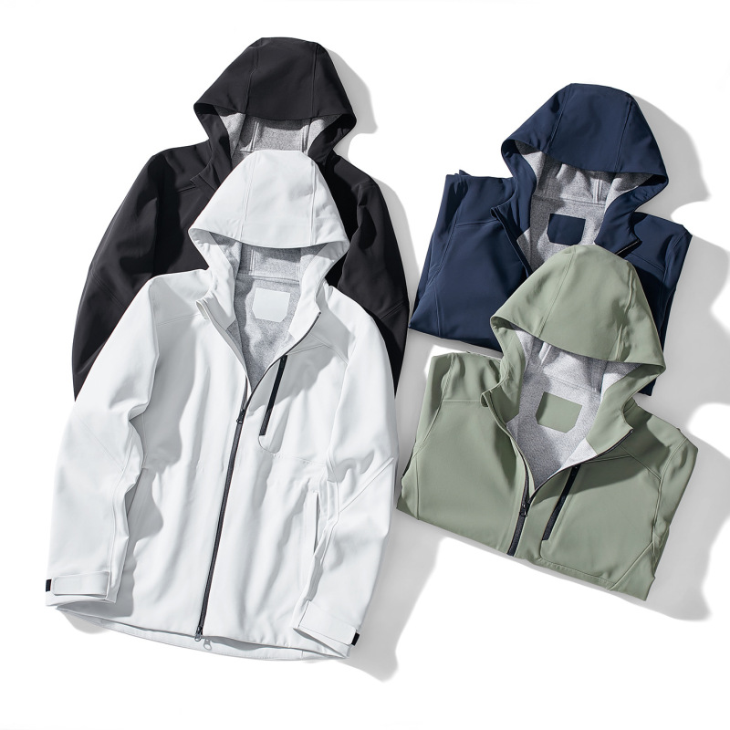 厂家批发男士软壳冲锋衣高品质无痕热封防水连帽夹克登山服团购款|undefined