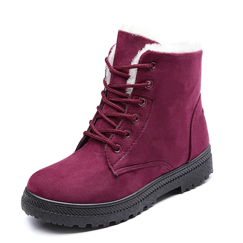Jinjiang zapatos botas de nieve transfronterizas zapatos de algodón de mujer integrados de piel más tamaño botas de mujer botas de nieve estilo coreano zapatos cálidos de invierno