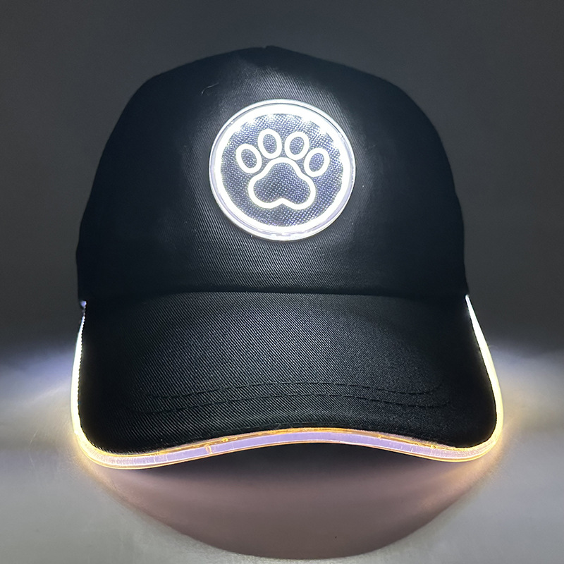 Gorra LED de Amazon, gorra de béisbol luminosa, gorra para exteriores con protección solar, gorra de pico de pato con protección solar, gorra LED de colores cambiantes