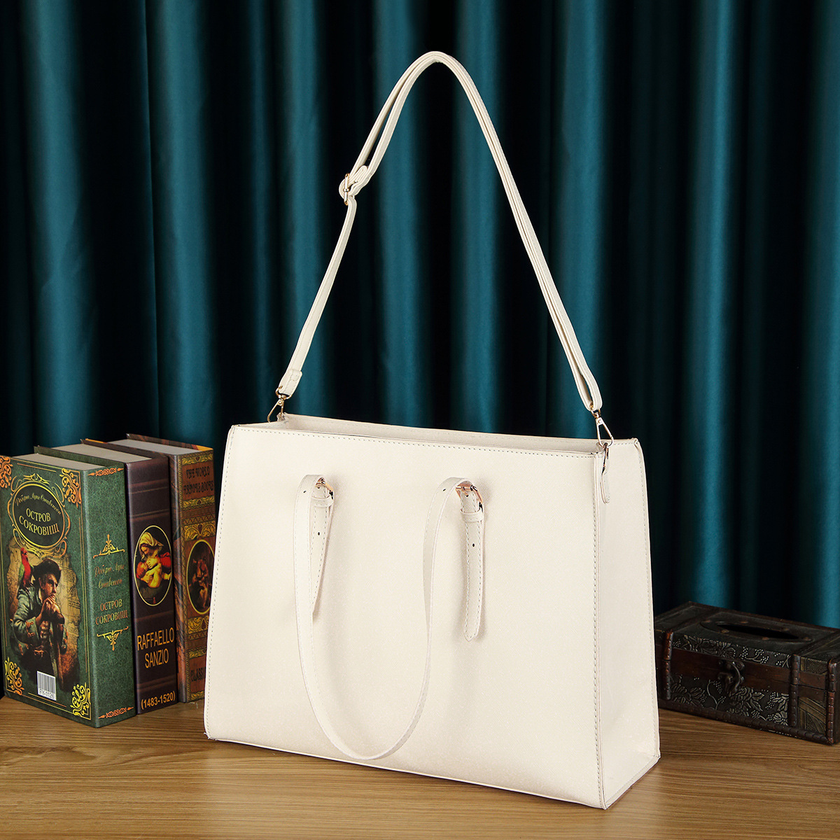 Bolsa de portátil para mujeres Tote Bag Professional Black Blue Camel