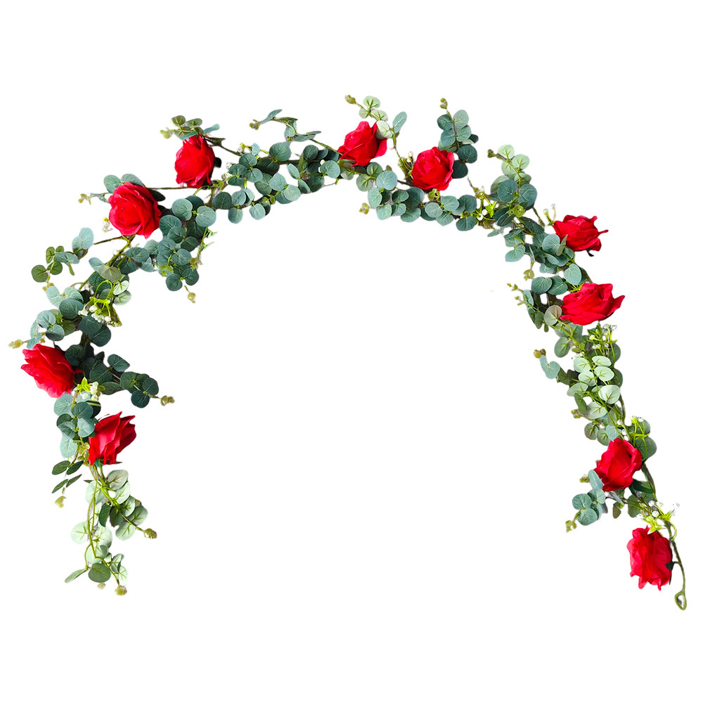 Simulación de flores rosas de vid arco de boda enredado de vid peonía vid