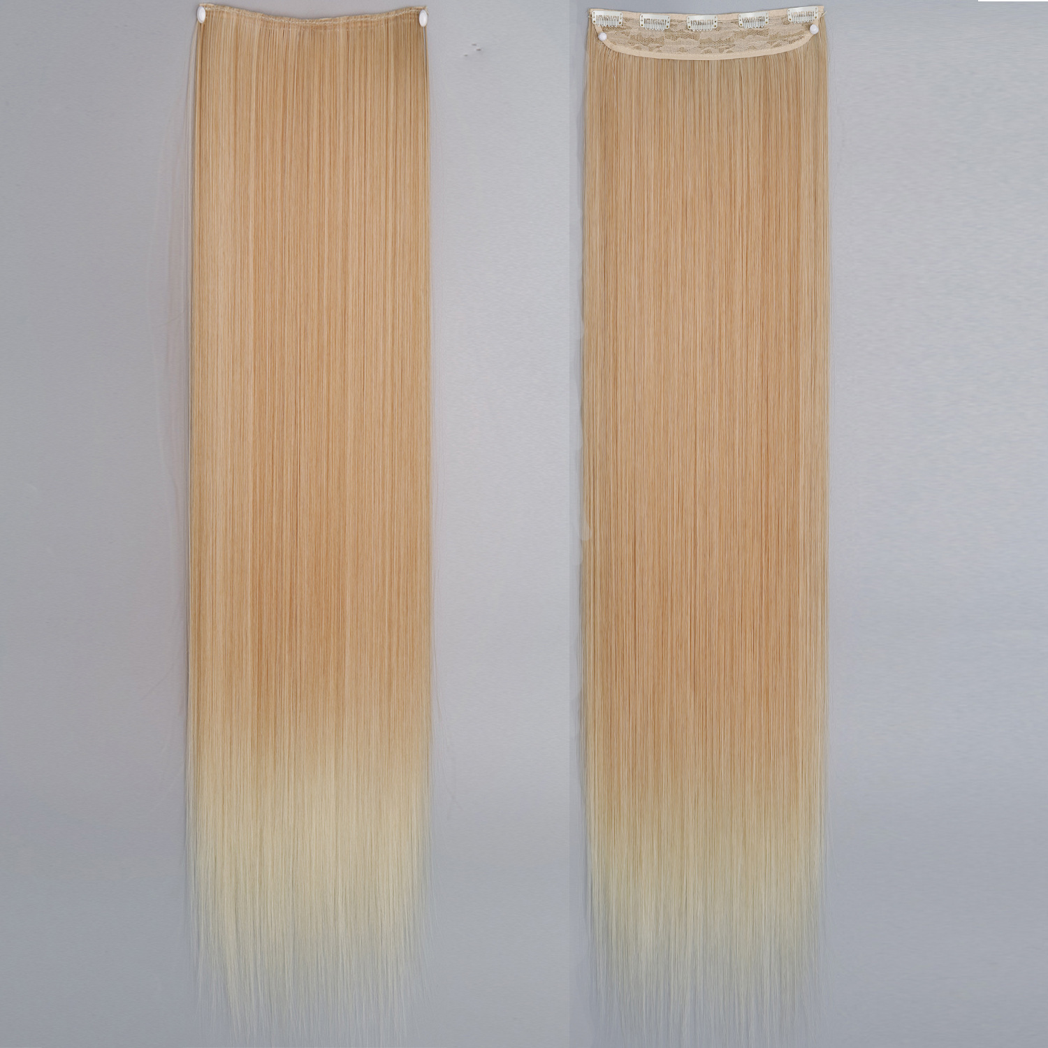 80CM una pieza de peluca de cinco tarjetas de cabello recto super largo no es fácil de atar nudos de cabello recto extensión de estilo de cabello