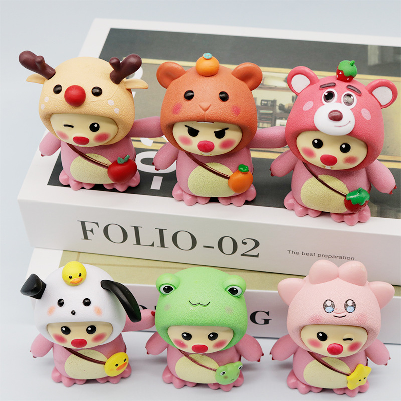 (2개) 한국 여행 버전 루비 블라인드 박스 주변 소녀 선물 귀여운 핑크 비버 인형 손으로 만든 장식품 선물