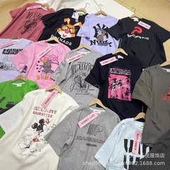 海外貿易向けレディース夏用半袖Tシャツ、カジュアルで万能なゆったりとした厚手の韓国風インナー、卸売で格安