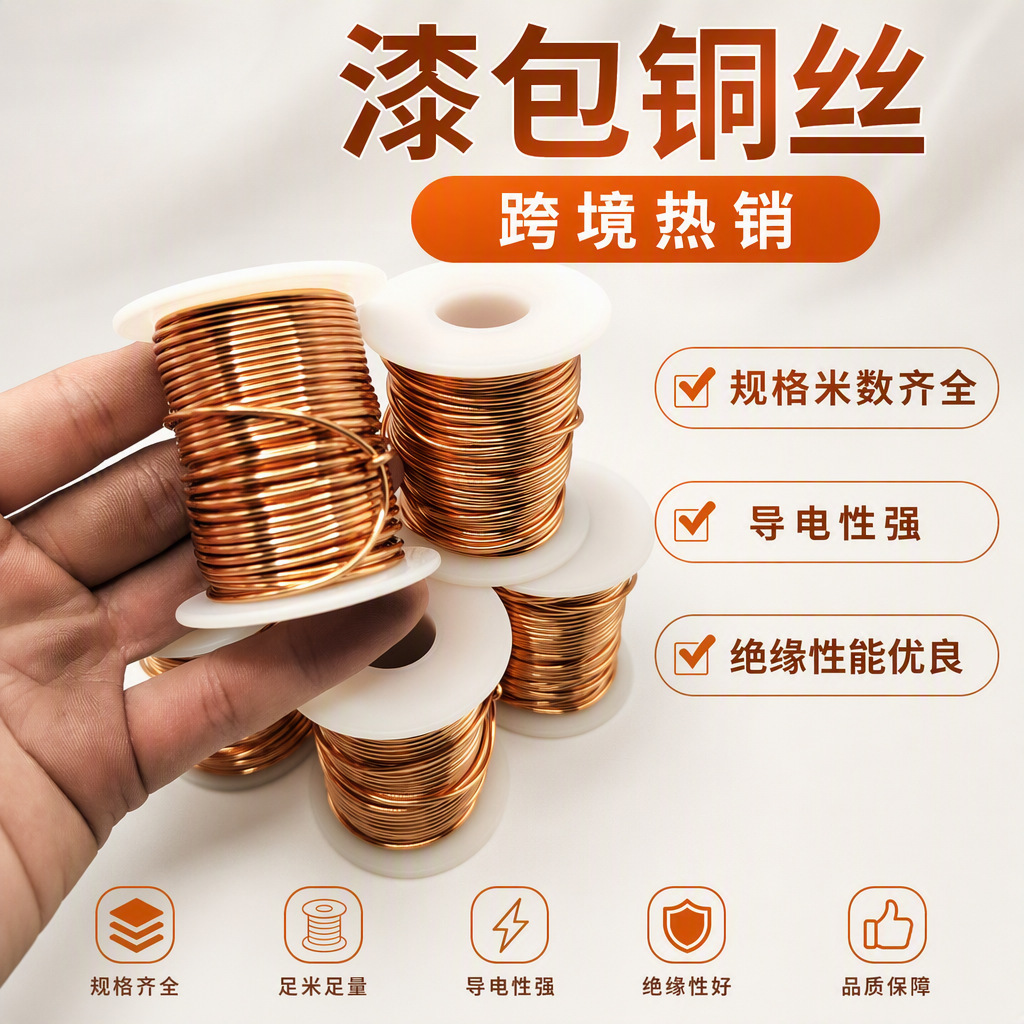QA‑1聚氨酯漆包线155℃ 电机变压器绕组漆包铜线扬声器音圈电感