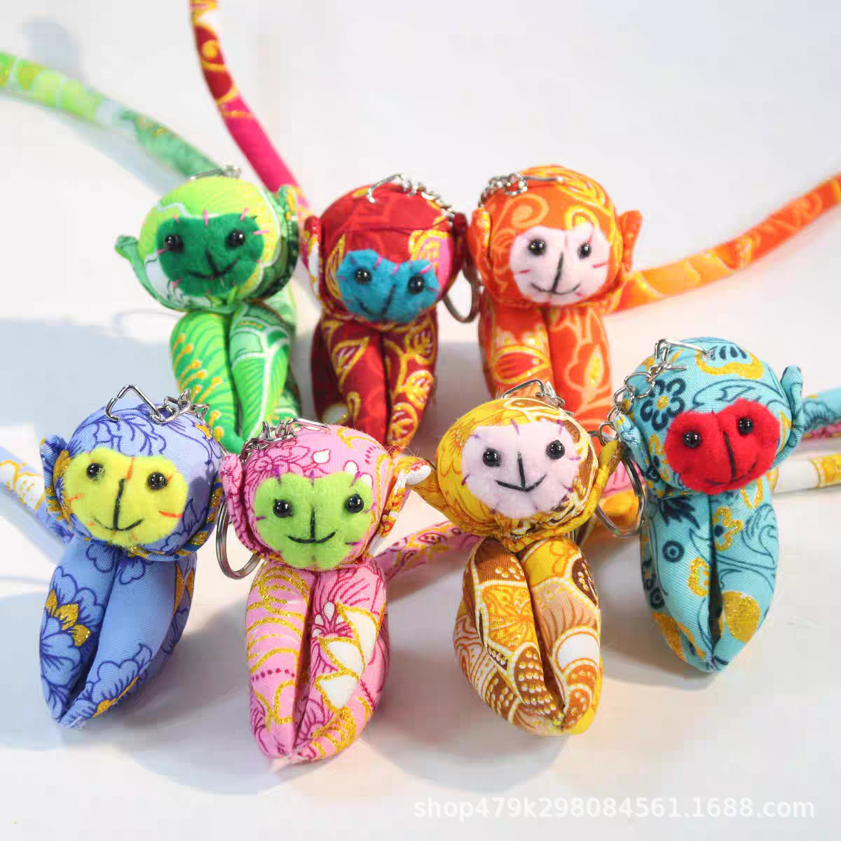 扎染布艺小象钥匙扣大理民族风蓝染布手工包包挂饰云南创意小礼品