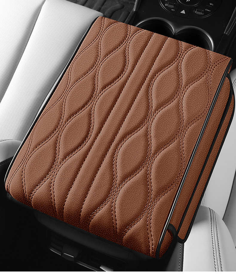 2026 New Car Interior Accessories Nappa Pattern Eco-Leather Armrest Box Mat