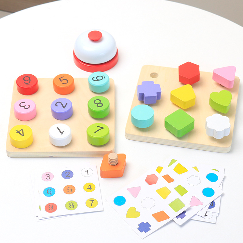 Gránulos grandes de madera transfronterizos rompecabezas creativo de clavos de hongos juguetes educativos inteligencia para niños rompecabezas grandes juguetes digitales image 9