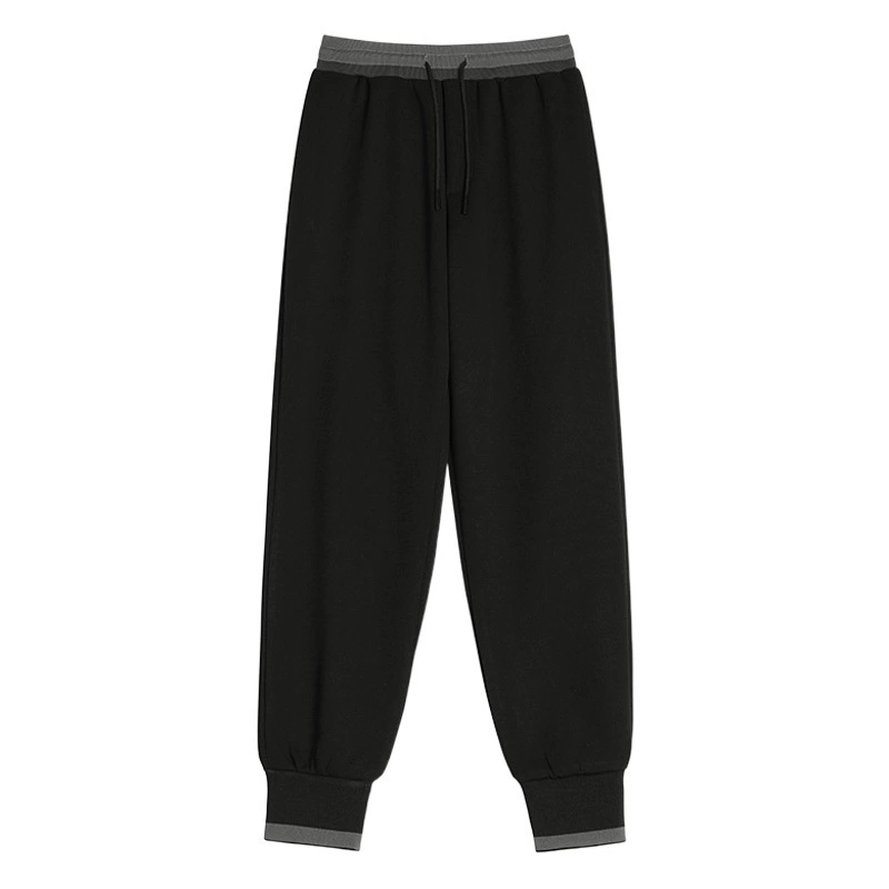 Мужские зимние брюки с восемью точками на флисовой подкладке, теплые свободные Универсальные однотонные повседневные брюки с высоким носком, короткие спортивные штаны для мужчин