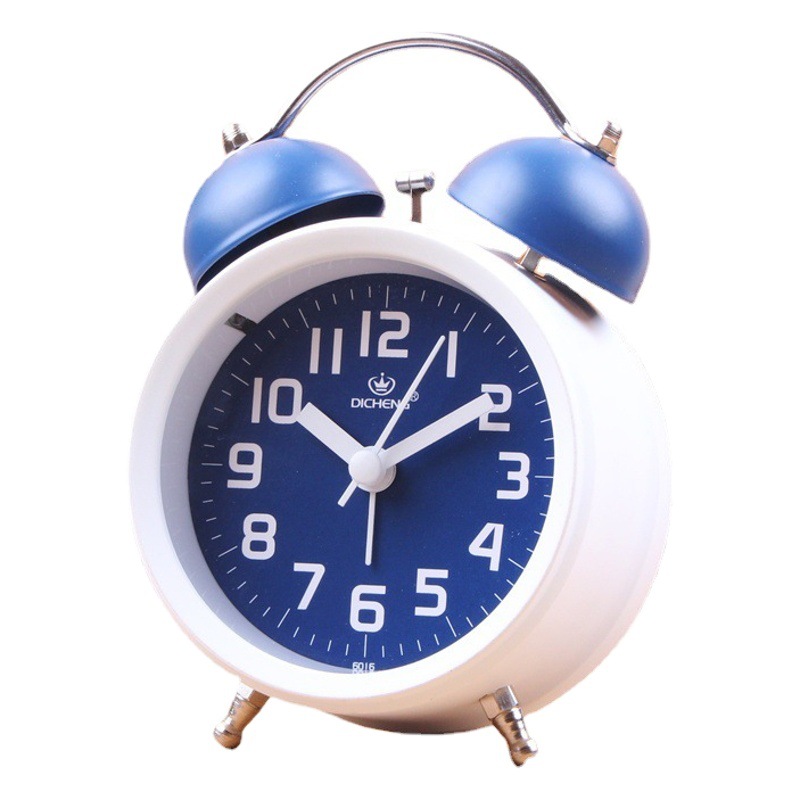 Moda creativa Reloj despertador de timbre de metal de 3 pulgadas Reloj despertador silencioso Dormitorio de niños Dormitorio de estudiantes Reloj luminoso al por mayor