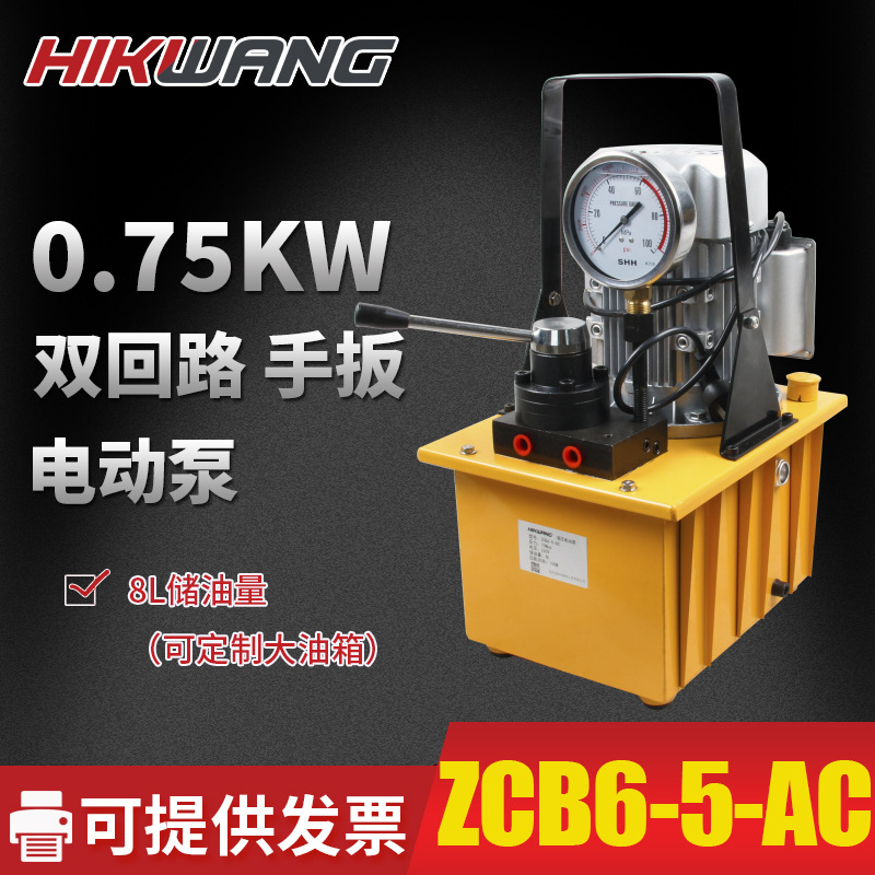 电动泵双作用小型液压电动泵ZCB6-5-AC  8L储油量超高压油泵380v