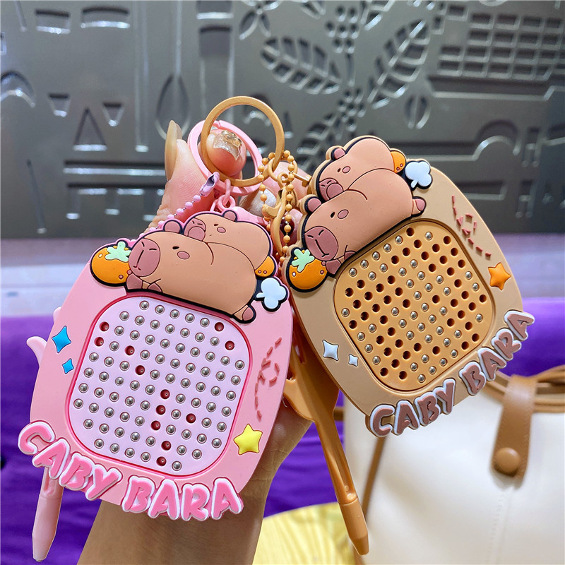 Internet Celebrant Fun Cartoon Decompression Capybara Magnetic Steel Ball Graffiti Sketchpad Keychain Pendant Toy Couple Bag Hanging Ornaments