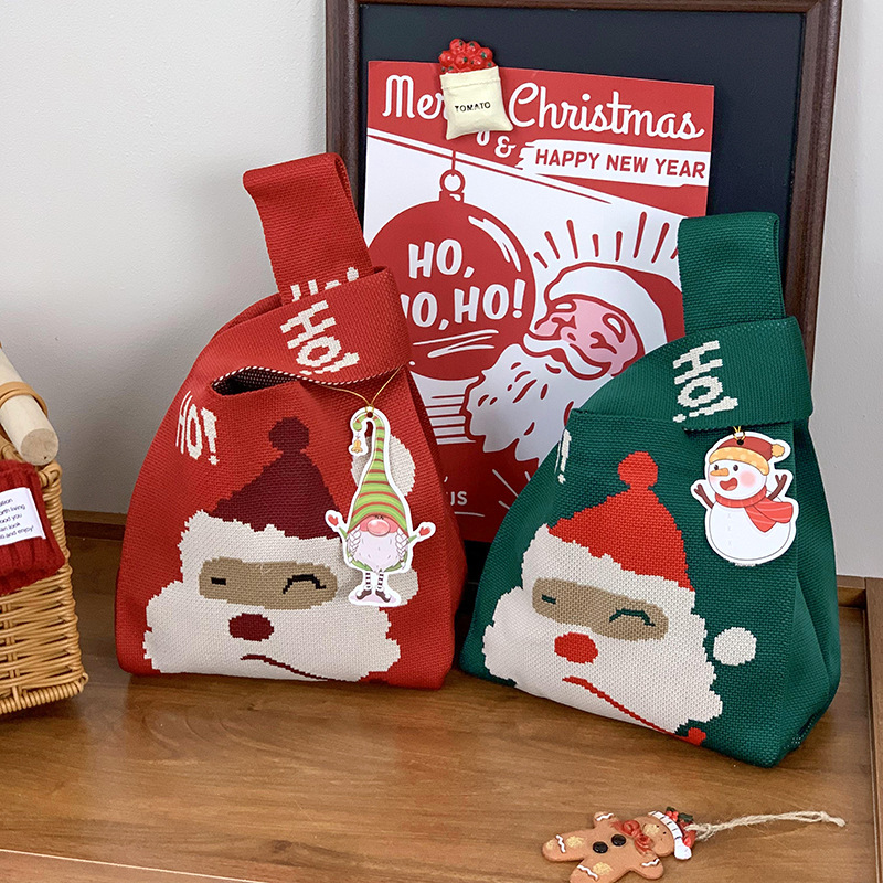 Bolsas de tejido de Navidad al por mayor bolsas de regalo de Nochebuena bolsas de dulces bolsas de regalo de empresa bolsas de mano creativas