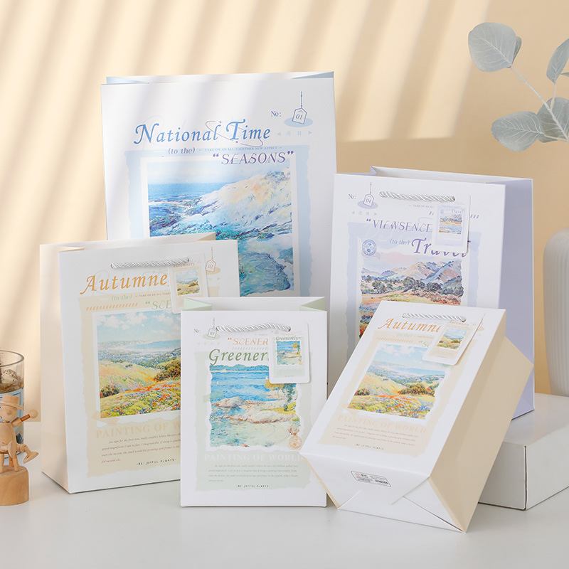 新款创意时尚手提袋复古压纹礼品袋生日礼物包装纸袋子现货批发