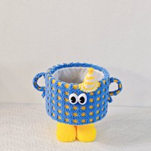 冰淇淋小怪兽多巴胺棉绳卡通客厅桌面摆件家用儿童零食杂物收纳筐