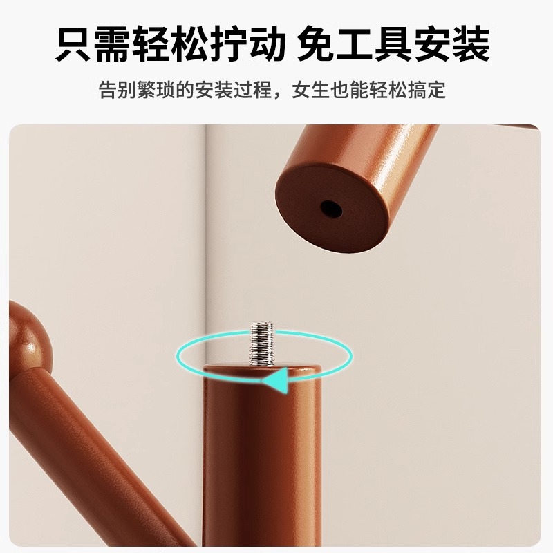 Percha de madera maciza percha de piso a techo para dormitorio percha para ropa doméstica percha para sala de estar percha simple perchero interior