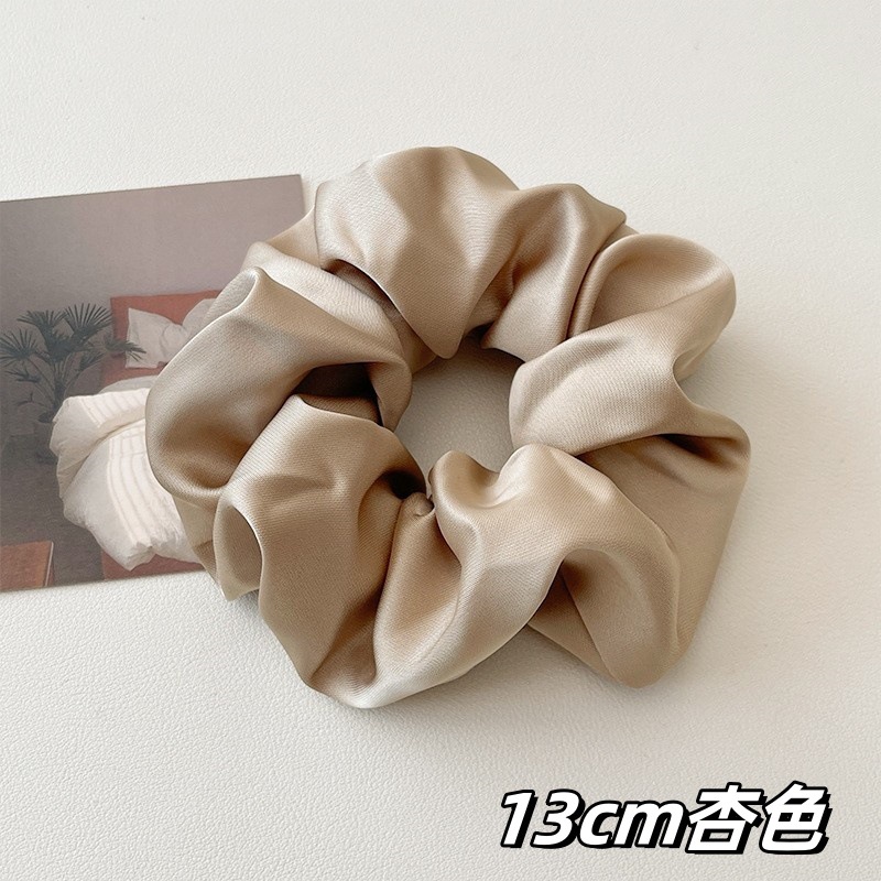 Moda coreana de color sólido lujoso satén anillo de cabello de intestino 13cm de alta elasticidad de seda simulada correa de cabello para mujeres image 8