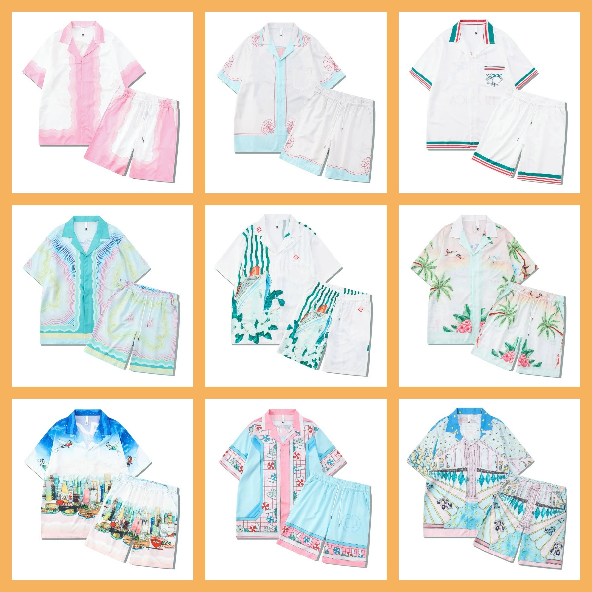 CASA Кубинский воротник Европейский и американский уличный костюм с цветочной рубашкой, повседневная рубашка, трансграничные шорты с короткими рукавами, подходящие для мужчин