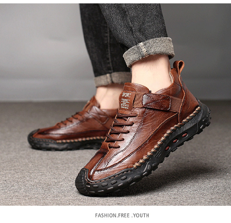 Giày bốt nam cổ trung Martin phối màu, đế cao su chống trượt, phong cách casual — 2683 màu nâu sẫm, 2683 màu đen chi tiết 30