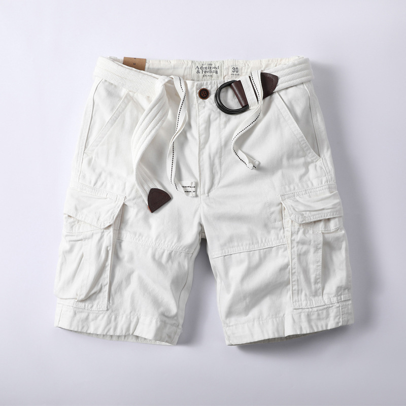 Pantaloncini cargo da uomo Ami Khaki Summer Cotton Camouflage, pantaloni casual taglie forti_voghion.com